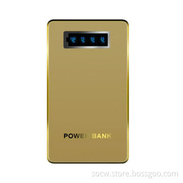 3,600mAh Gold power bank with touchscreen power button